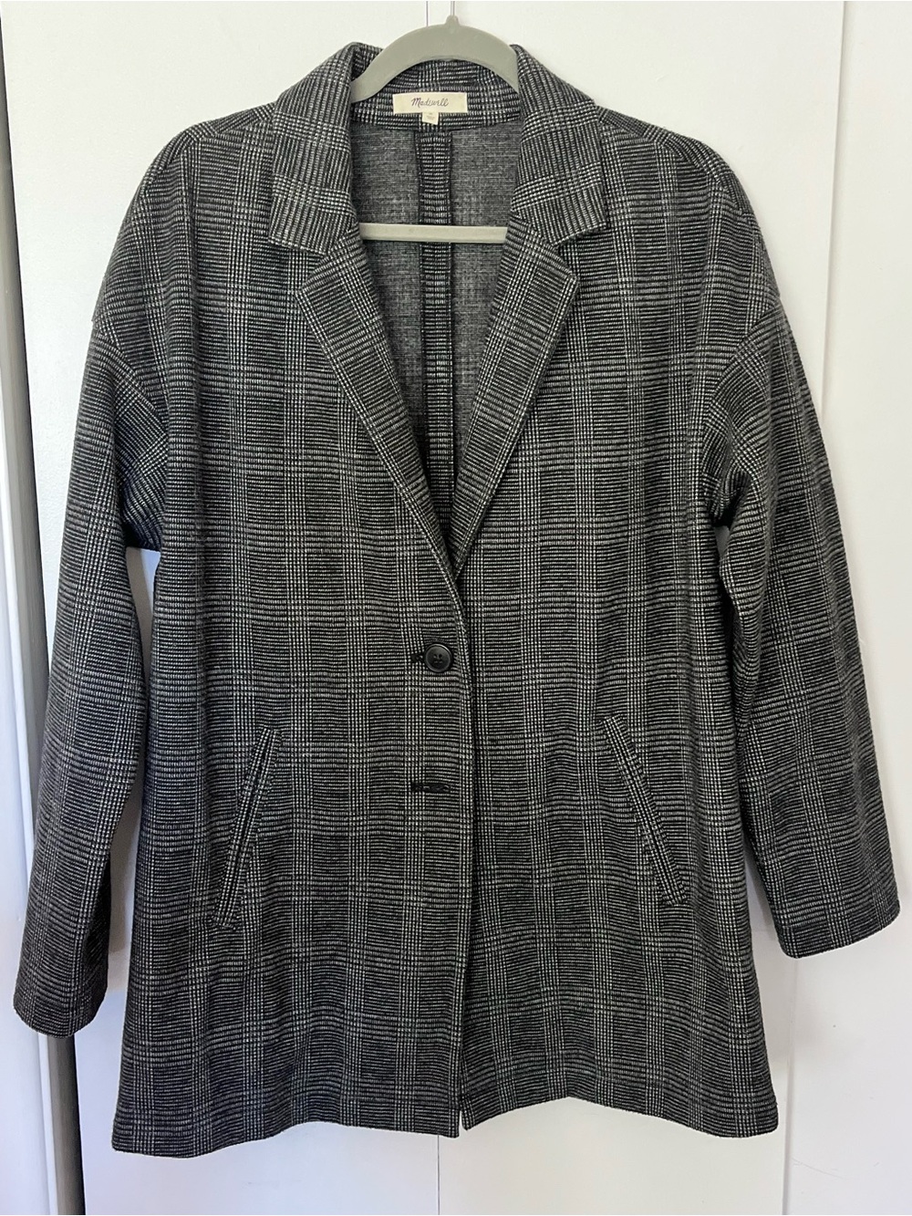 Madewell Glen Plaid Oversized Knit Blazer Size M